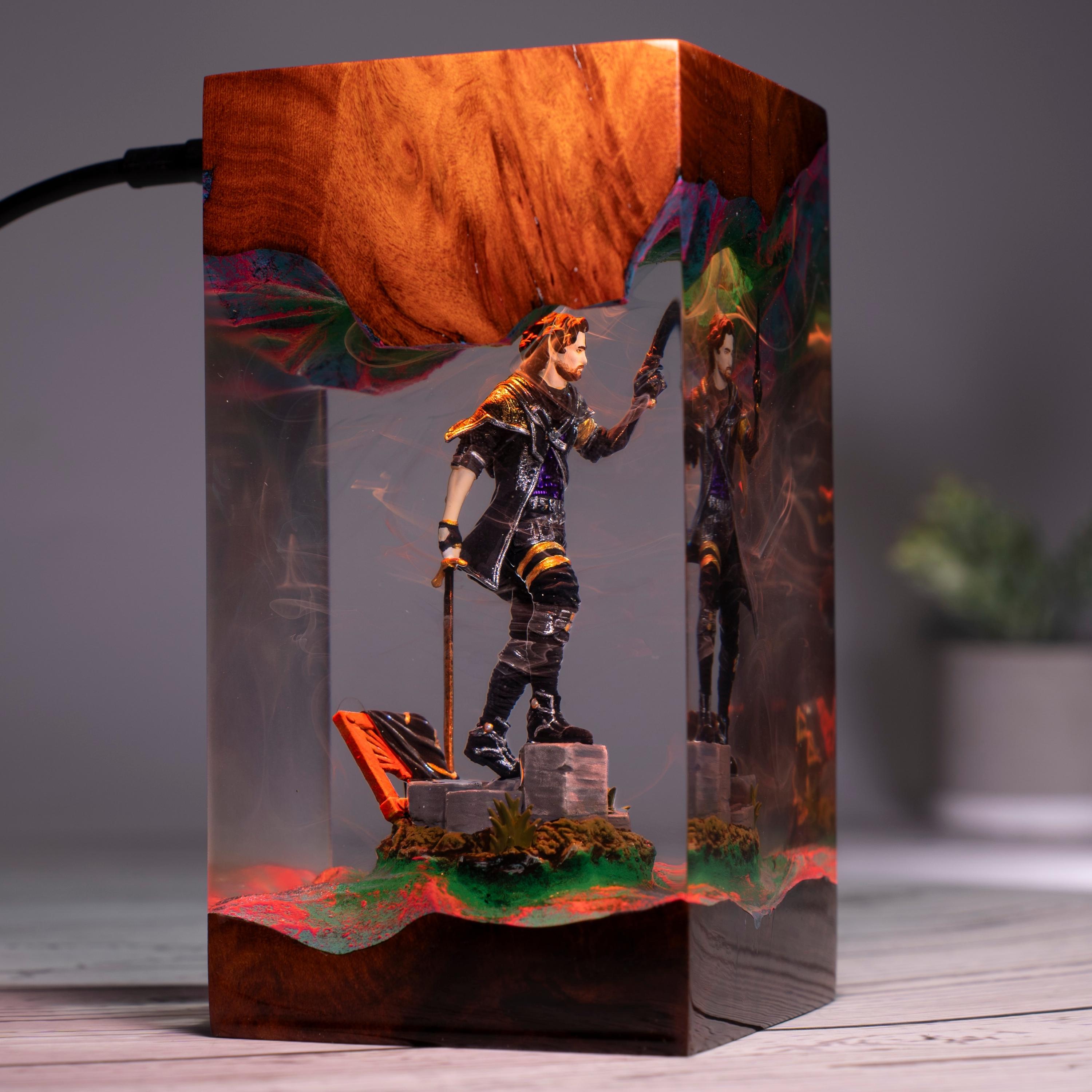Diorama Maelle Expedition 33 Night light, Maelle Figure for him, Diorama Mael.le Expedition 33 Night lamp