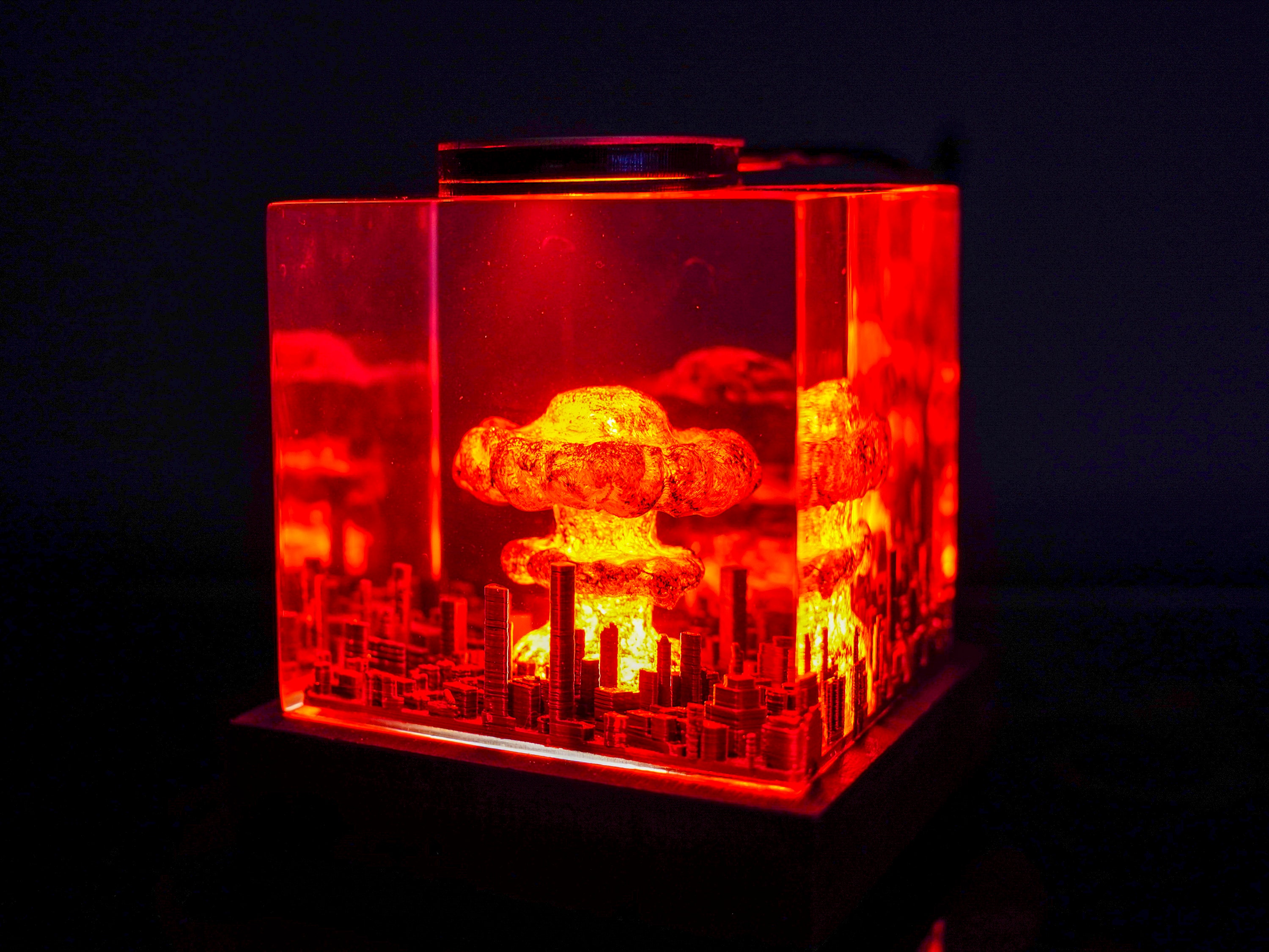 Atomic bomb lamp, Explosion diorama night lights - nuke bomb fallout 4,