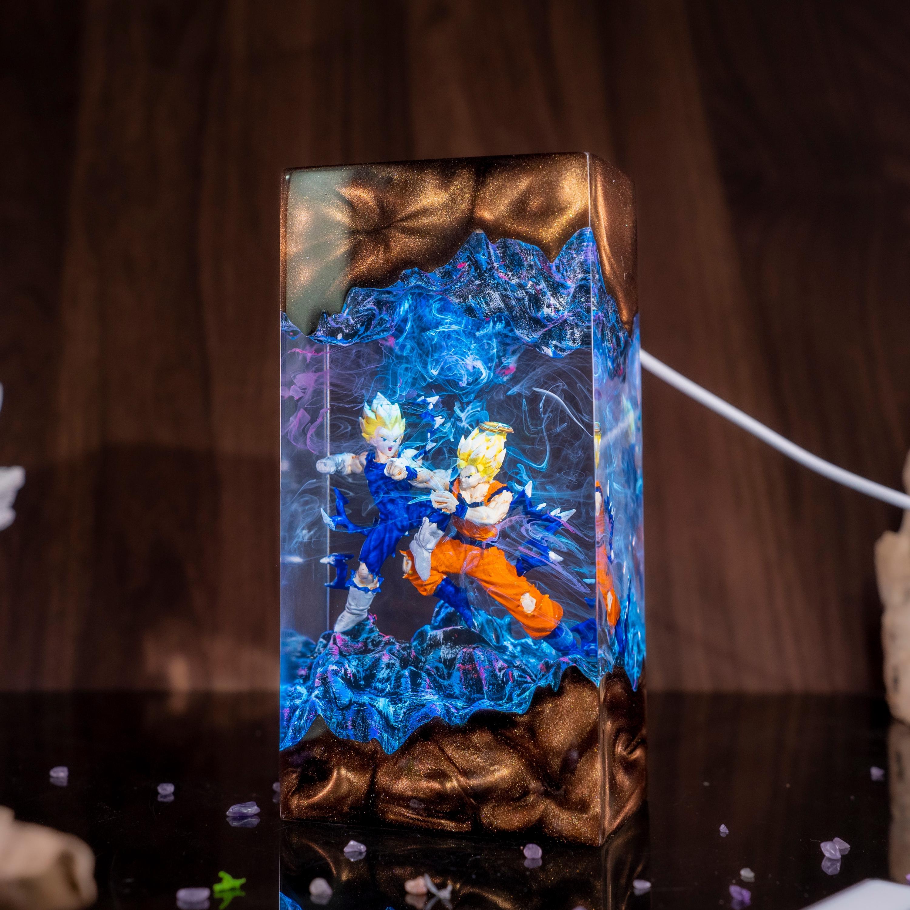 Dragon ball Majin Son goku and vegeta resin night light, Super Saiyan Battle Lamp, Unique Gift for Anime Lovers