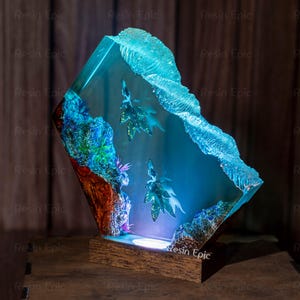 Ilu Avatar 2 Way of the Water, Avatar 2, Epoxy and Wooden Night Lights, Home Decor, Birthday Gifts, resin night light, gift for mom
