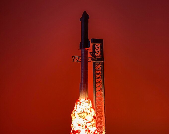 Spacex Starship Rocket Launch Lamp 3D Starship Model Night Light, Space