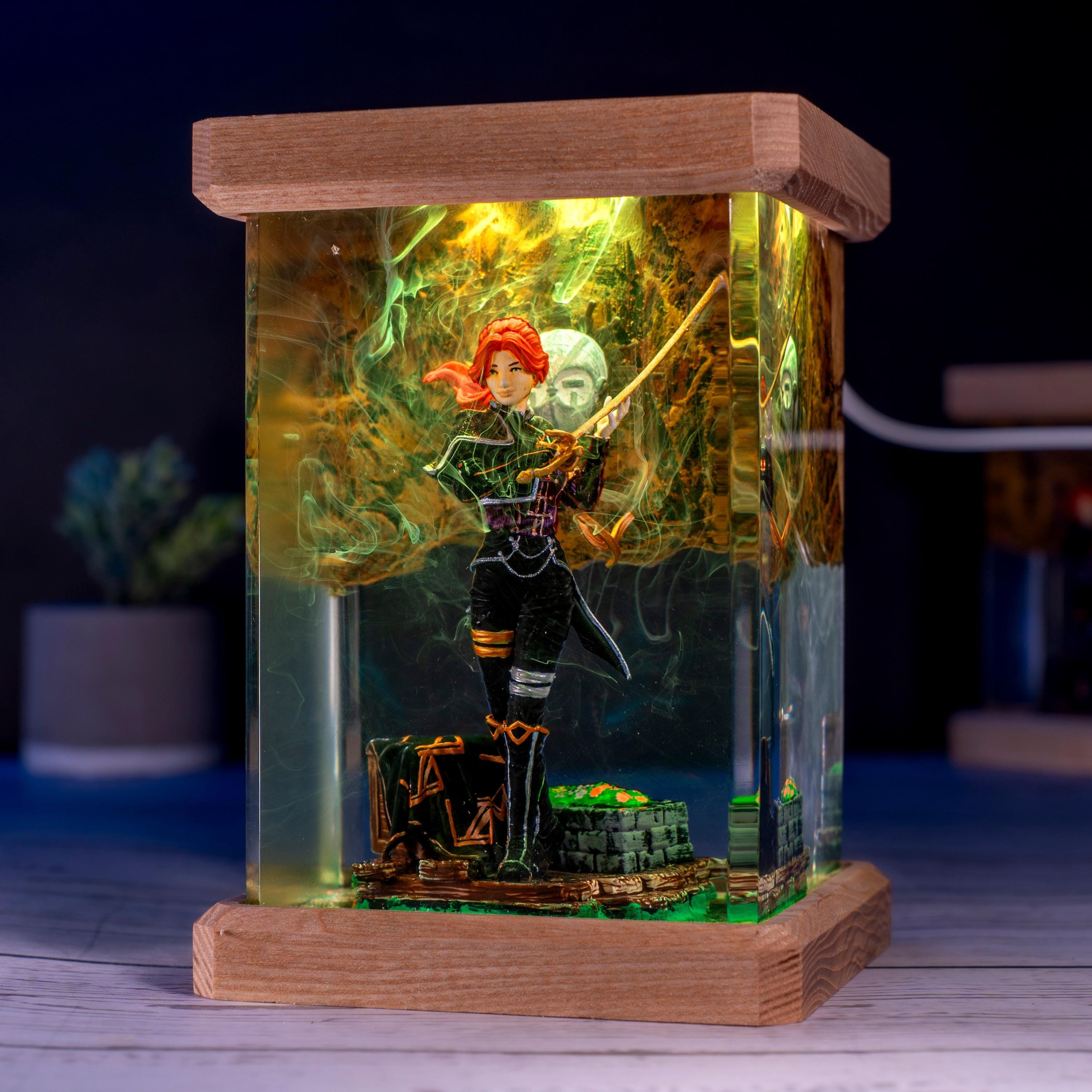 Expedition 33 Lune Resin Lamp | Fantasy Game Collectible Gift, Lune Figure, Diorama Maelle Expedition 33 Night lamp