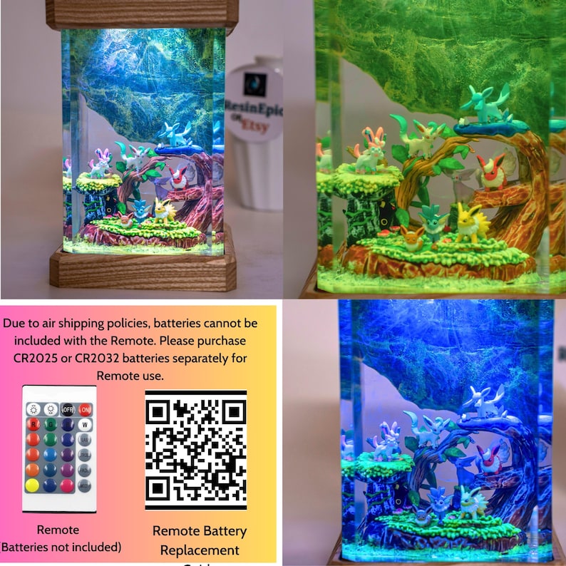 Pokemon Gengar resin lamp – Unique Epoxy Night Light, p0kemon resin lamp, Gift for Him, gengar figure, father's day gift ideas, Gift for dad image 10