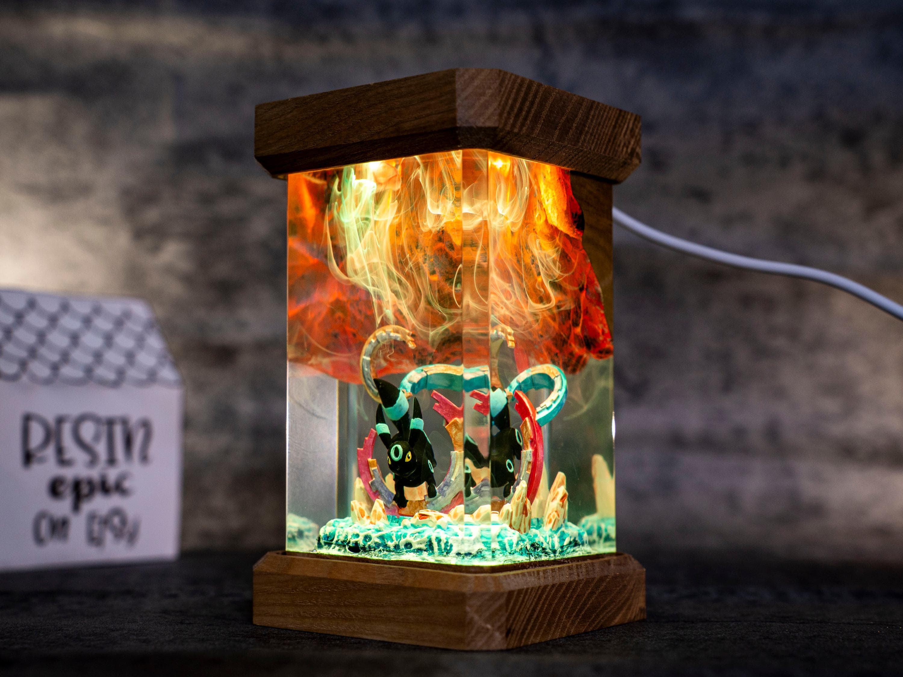 Mewtwo resin night light, pokemon lamp for kids Unique Gamer Gift, Bedroom & Playroom Decor, christmas gift for kids
