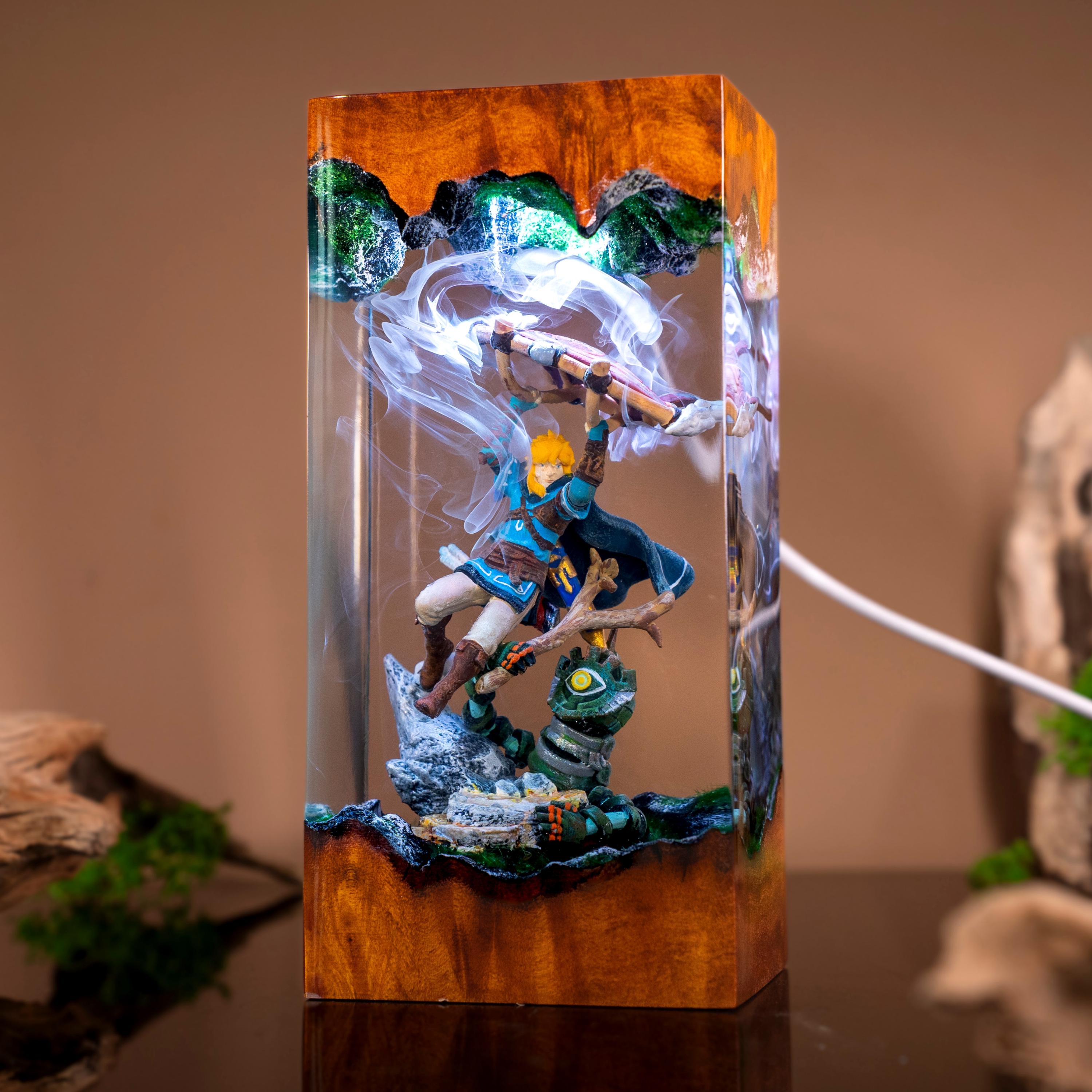 Master Sword Night Light with Silent Flower, Link Master Sword Resin Lamp, Legend of Zelda Night Light