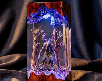 Wendigo Forest Resin Lamp, Cryptid Horror Night Light, The Nightmare Before Christmas,  Spooky Handmade Decor, Jack Skellington lamp