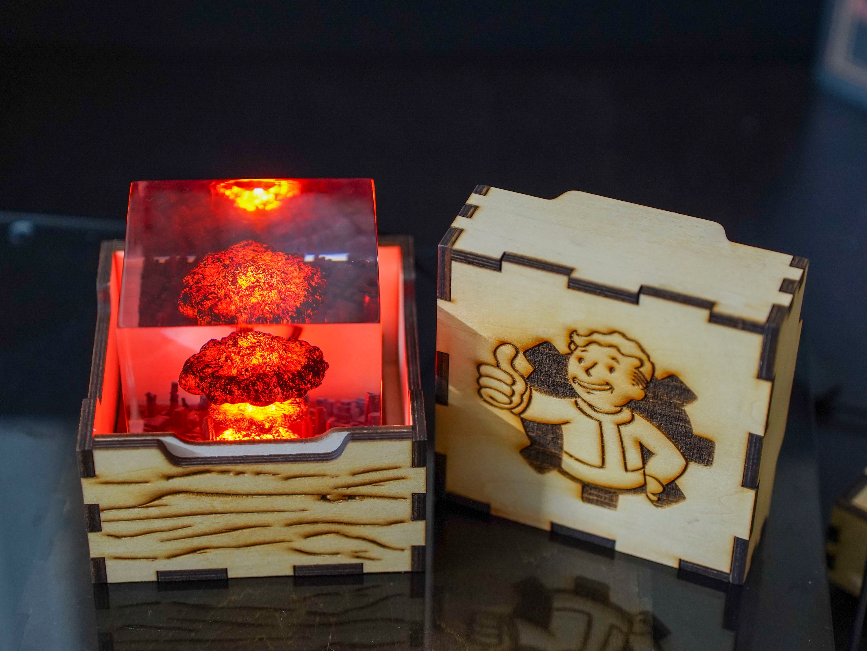 Fallout Inspired Resin Lamp – War Never Changes, nuke lamp fallout, Storm Cloud Lamp, Nuclear Bomb Explosion Resin Lamp