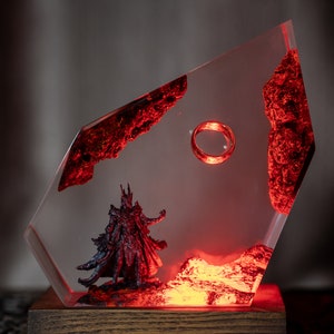 Ring Of The da.rk lo.rd Resin Desk Lamp- Sau.ron resin night light, Volcano Lava Decor for Living Space, Unique Gift for men, birthday gifts