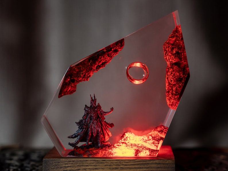 Lord OT Rings Resin Night Light -Sauron resin night light, Volcano Lava Decor for Living Space, Unique Gift for father