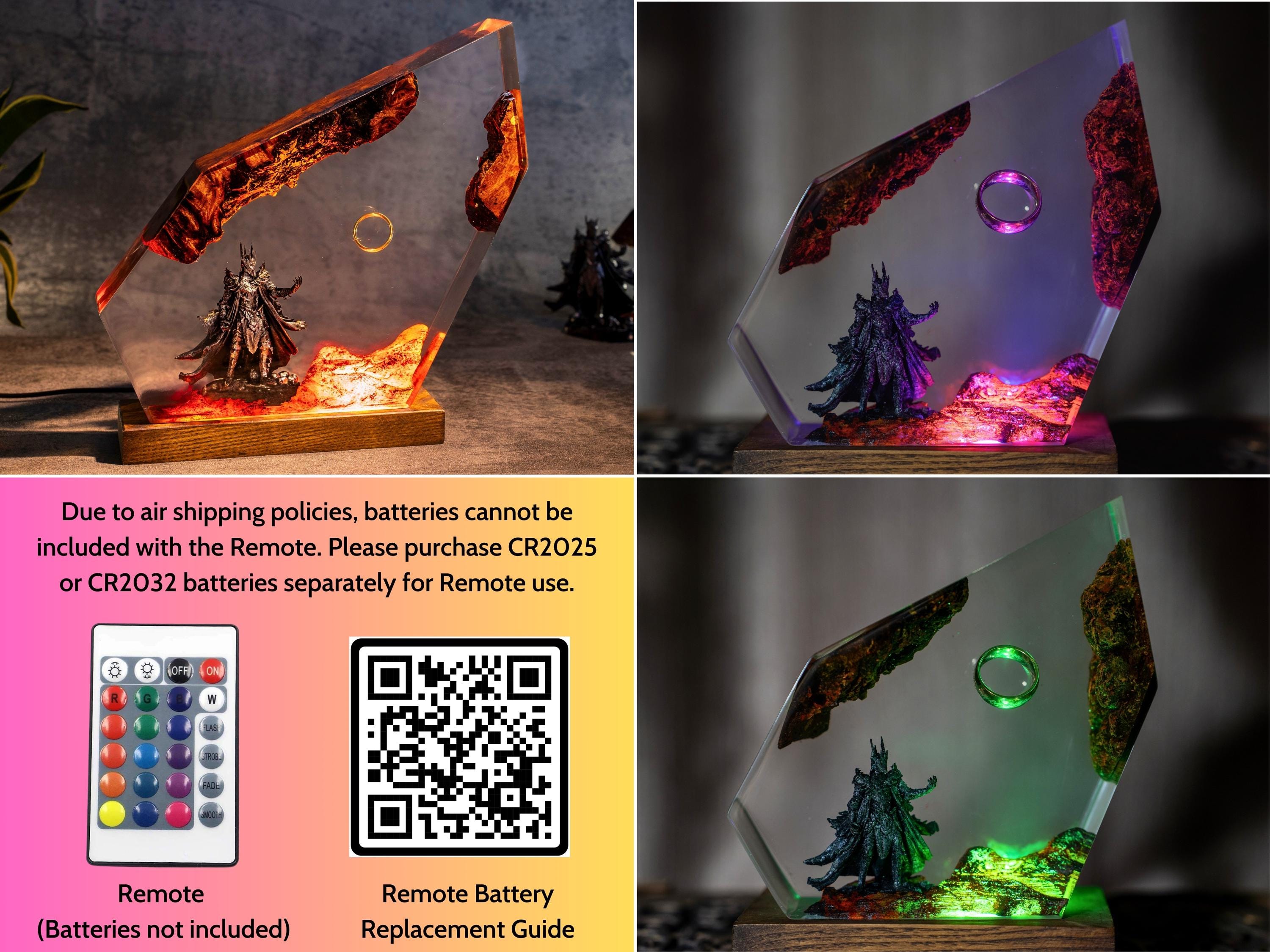 il_fullxfull.6425519895_abc2 Rings of the dark lord Resin Night Light, diorama ring resin lamp, Lighting Home Decor, Resin Night Light, gift for mom, sauron resin lamp