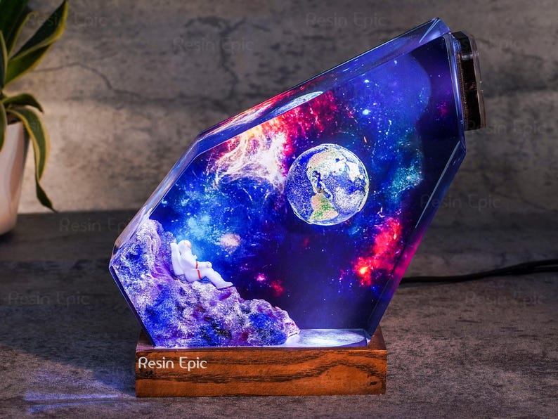 Space resin lamp Astronaut Rocket Resin night light