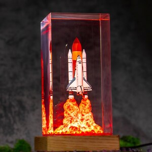 Artemis II Astronaut Moon resin lamp, NASA Space Launch Light, SpaceX Starship Rocket Launch Lamp, Artemis II Space Launch System Rocket image 10