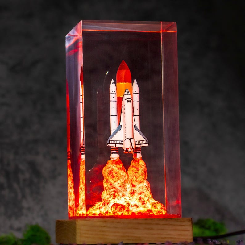 Artemis II Astronaut Moon resin lamp, NASA Space Launch Light, SpaceX Starship Rocket Launch Lamp, Artemis II Space Launch System Rocket image 10