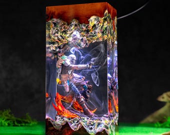 The Mandalorian Resin Lamp, Star Wars Jetpack Night Light, Din Djarin Star Wars Bounty Hunter Decor, Sci Fi Collector Gift, Space Warrior