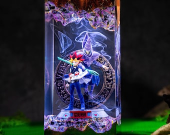 Yu-Gi-Oh Resin Lamp, Yugi Muto & Dark Magician Night Light, Duel Monsters Decor, Anime Collector Gift, TCG Gamer Gift