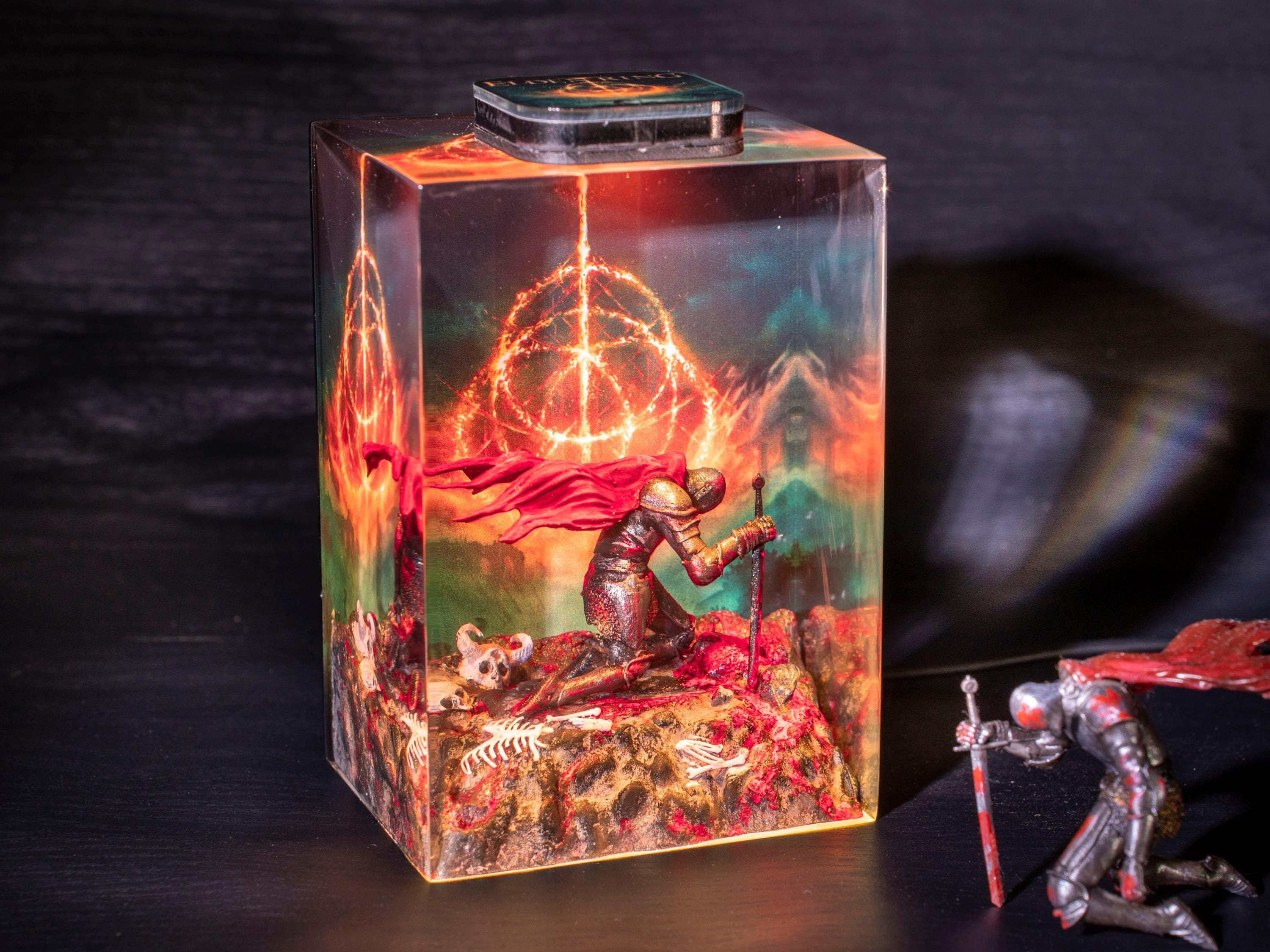 The tarnished  resin night light, Elden Ring Resin Lamp, gift ideas for him, home decor gift, the tarnished figure, Messmer Elden Ring Lamp