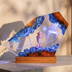 Lámpara de resina con forma de anillo de llama – ideas para regalos de Navidad, lámpara de resina epoxi personalizada, iluminación para la decoración del hogar, luz nocturna de resina, lámpara Sauron para él imagen 17