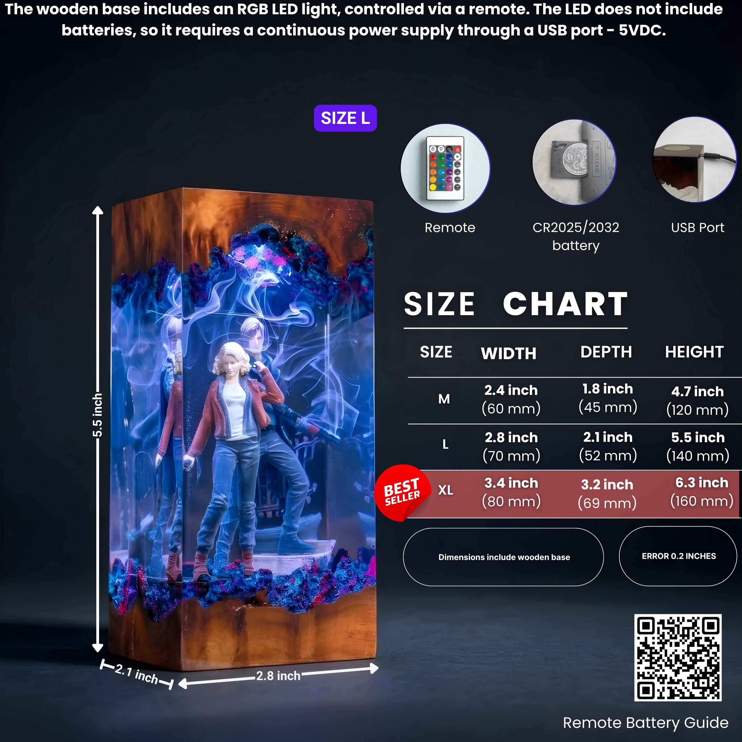 Leon S Kennedy Resin Lamp, Resident Evil Night Light, Ashley Graham figure, Resident Evil 9 Requiem for him
