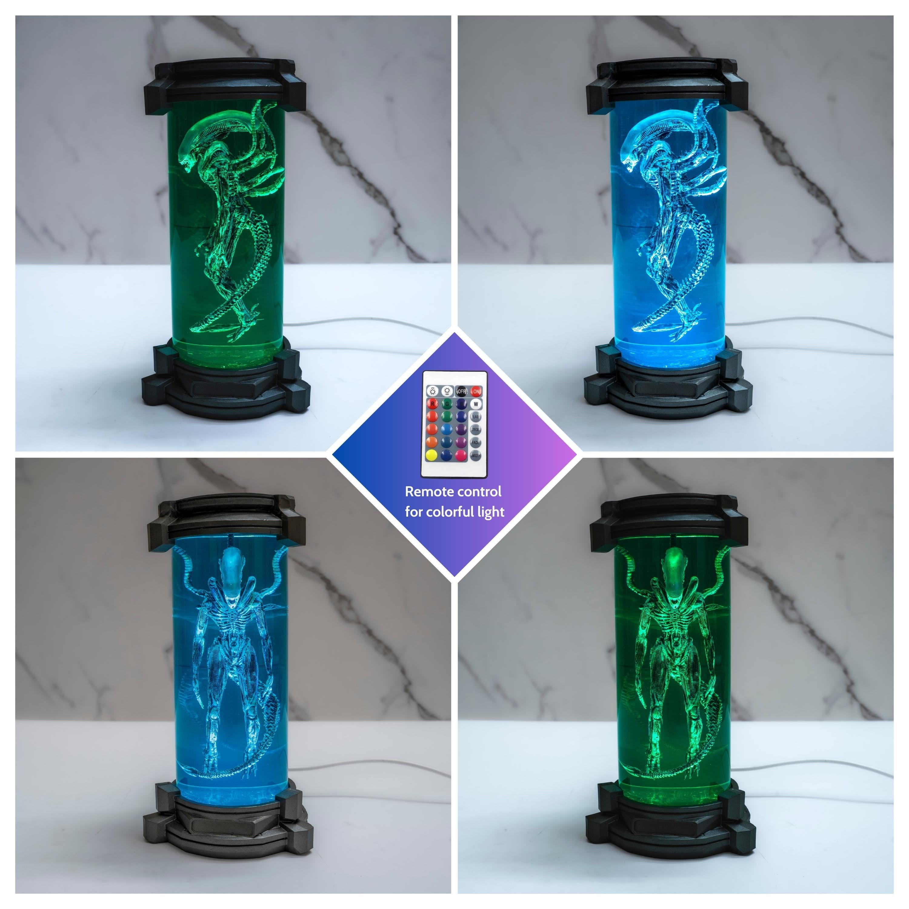 Resin Alien Specimen Lamp – Horror Sci-Fi Egg Light, Sci-Fi Creature Night Light, Xenomorph Specimen Tube Resin Lamp