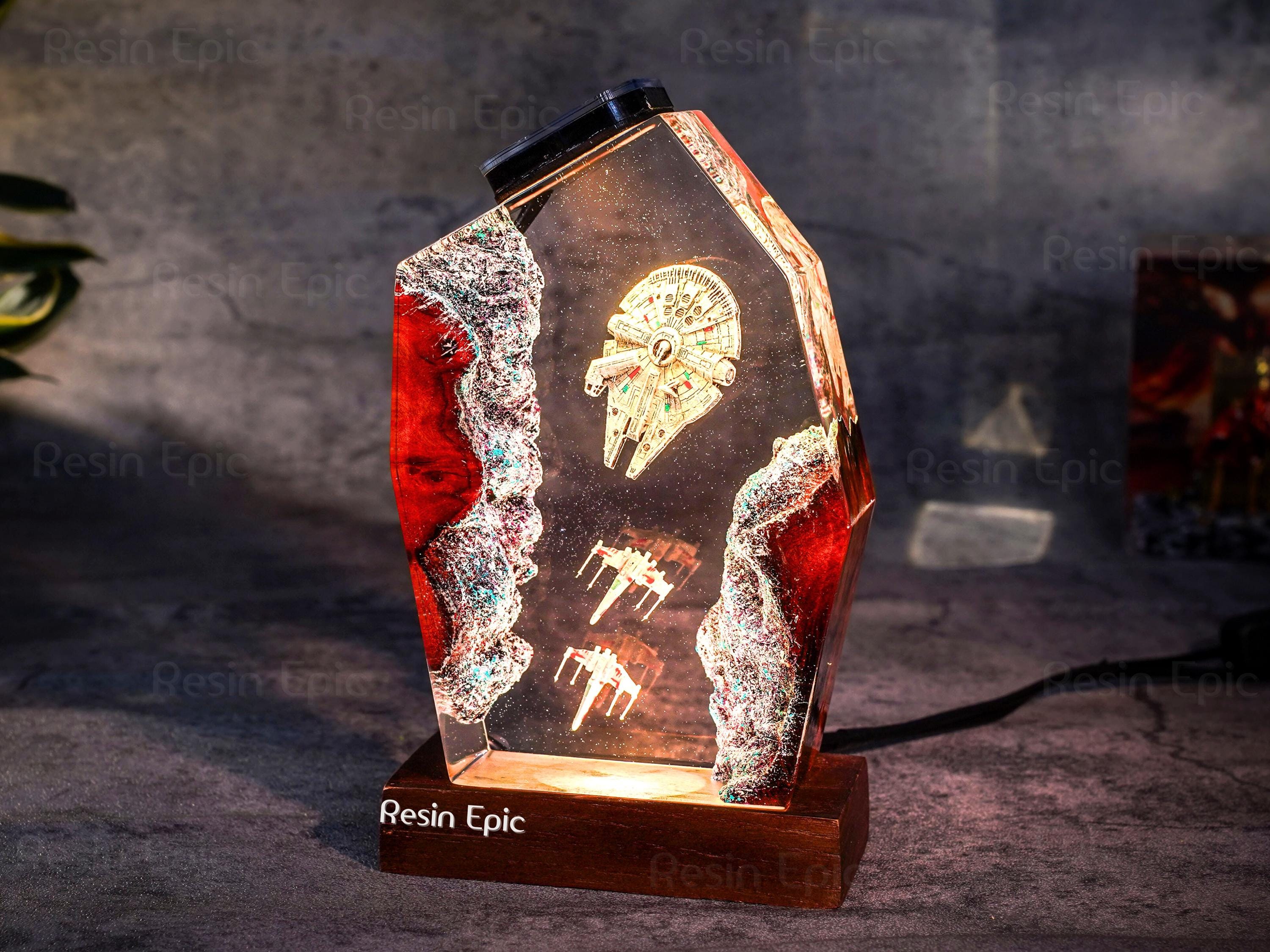 Darth Vader Resin Lamp, Star Wars Night Light, Vader Stormtrooper Lamp, X-wing Starfighter, MiIllennium Falcon lamp,  Space ship statue
