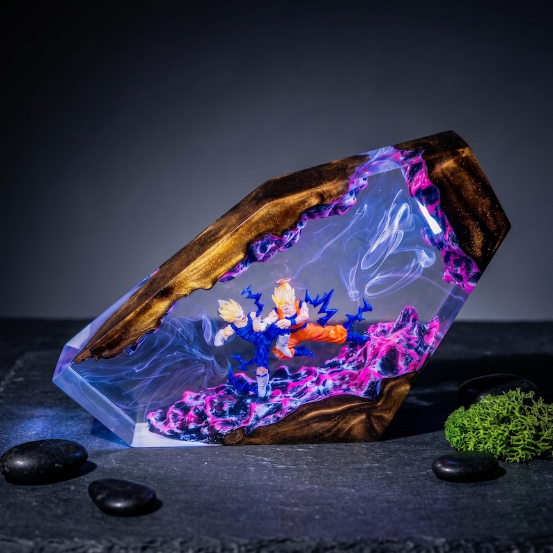 Super anime resin night light, Dragon Ball Z Figure, gift ideas for him, Energy Warrior Battle Lamp, father's day gift ideas, Gift for dad image 6