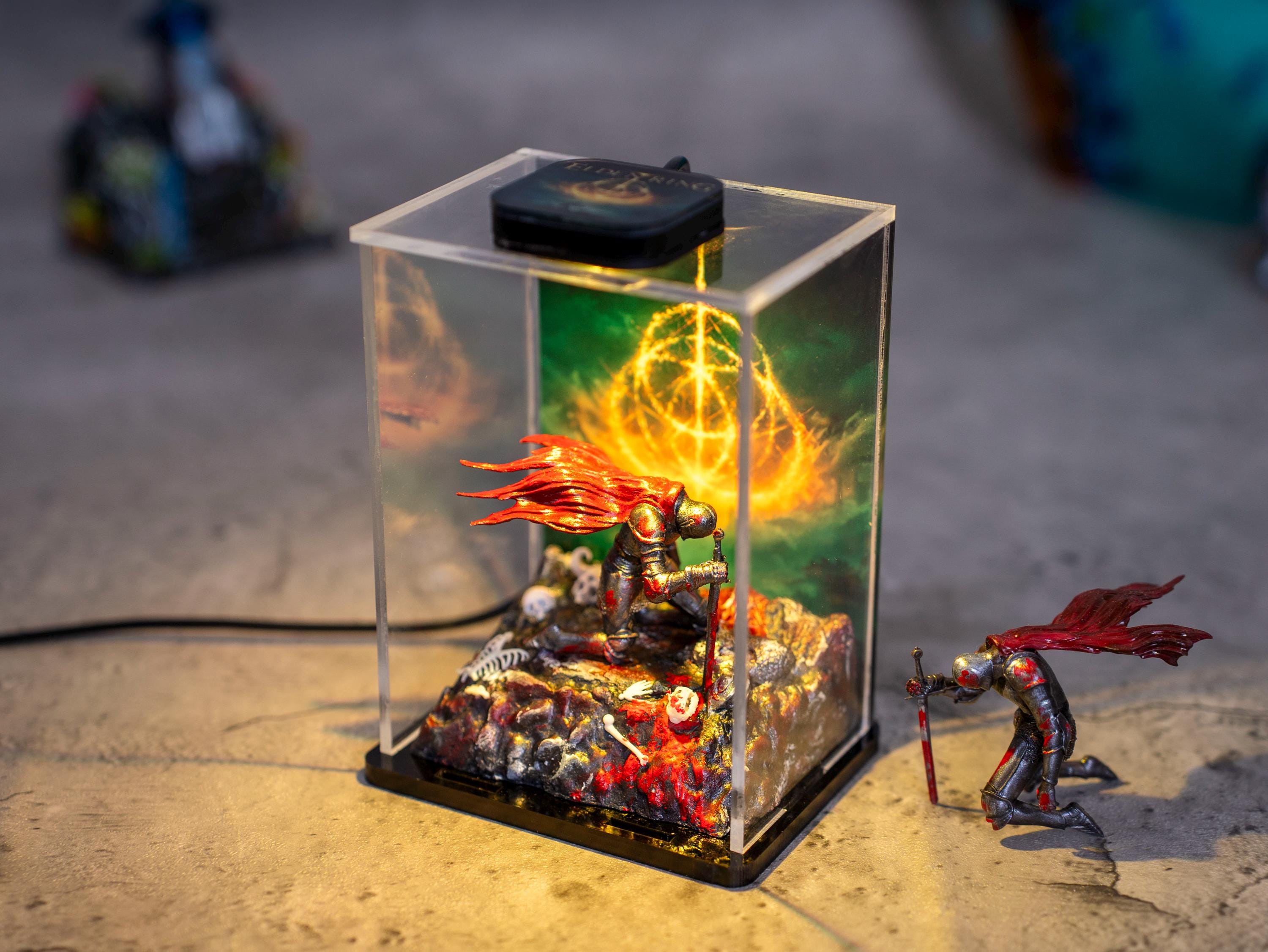 Custom Game diorama night lights -  Handcrafted Diorama Resin Figure, Miniature gift for him, 3d model