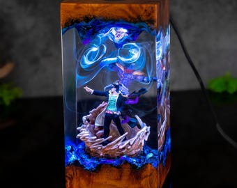 Jotaro Kujo Resin Lamp, Gojo Satoru resin night light, Jujutsu Kaisen-Inspired Collectible, Otaku Room Decor Gift, Death Note Resin Lamp