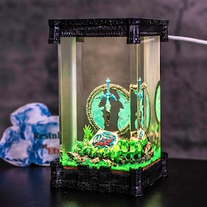 Custom Master sword and shield resin lamp, Link Ze.ld.a Resin night Light, Gift for Gamer, Gaming Decor, gift for him