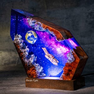 Serenity Ship resin night light - Astronaut Galaxy Epoxy Resin lamp, Space Desk Lamp, Father's day, Mother's day Gift