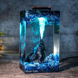Handmade Beast Diorama Lamp – Epoxy Resin Night Light, Unique Gift for Him or Dad, gift for teacher, Back to school gift