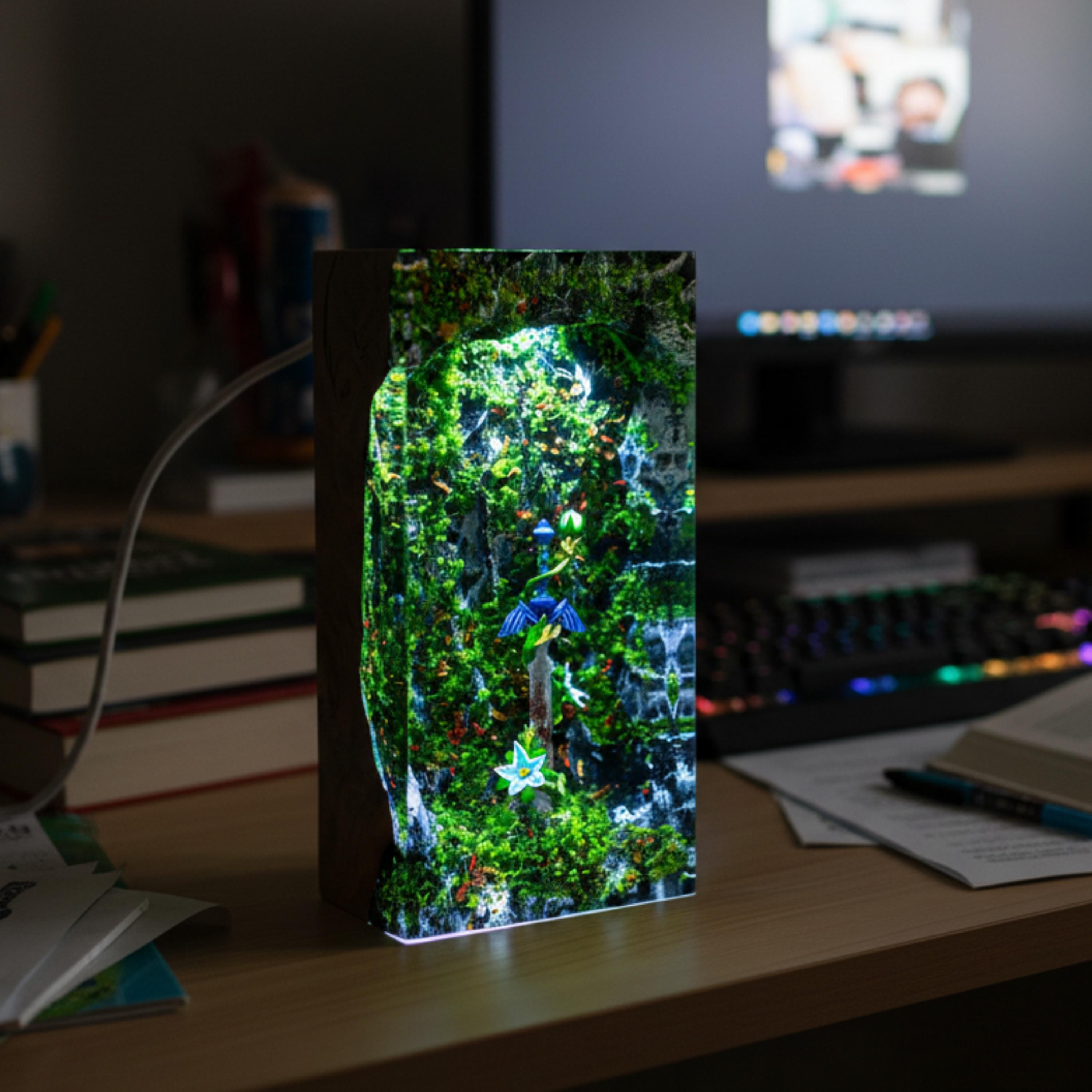 TOTK Resin Wood Night Light gift for Game fans -Master Sword Lamp, TLOZ BOTW Resin Art, Christmas gifts