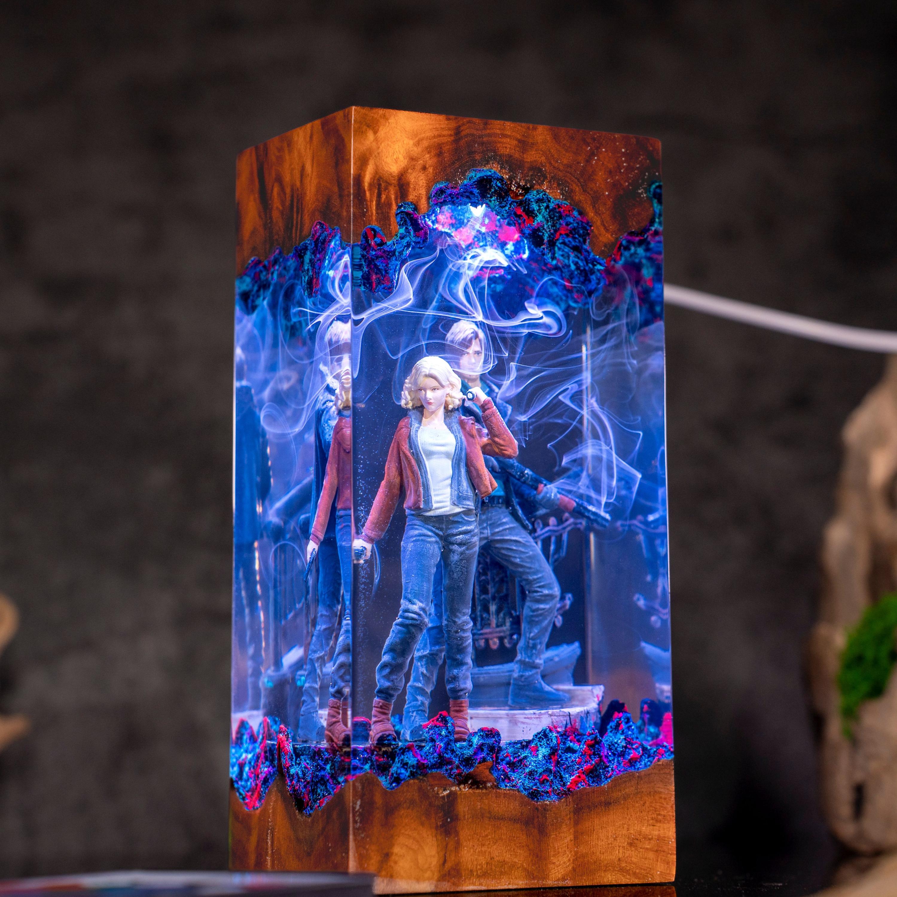 Leon S Kennedy Resin Lamp, Resident Evil Night Light, Ashley Graham figure, Resident Evil 9 Requiem for him