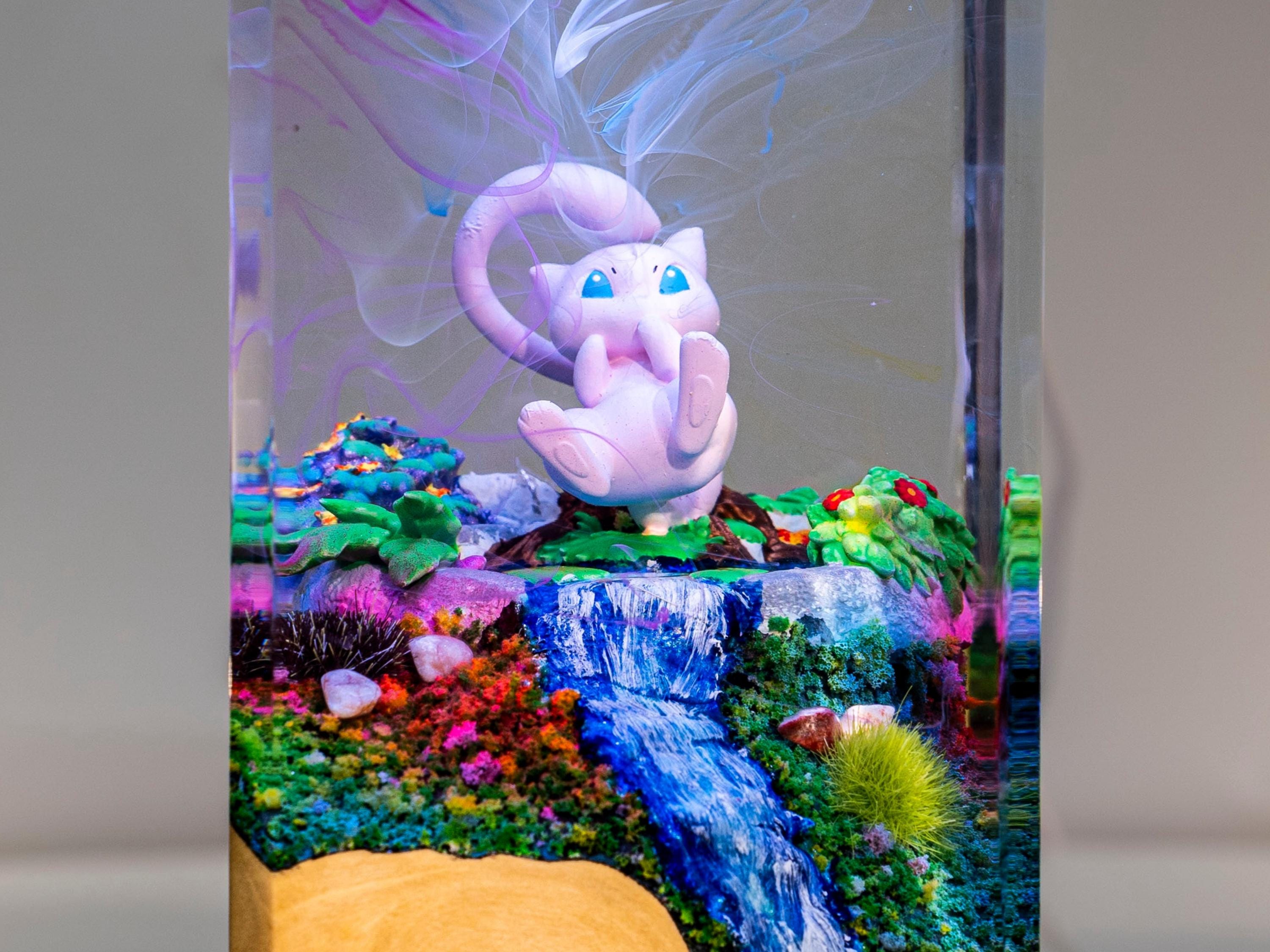 Fantasy Resin Night Light – Custom Diorama Lamp, Whimsical Gift for Kids & Collectors, pokemon resin lamp