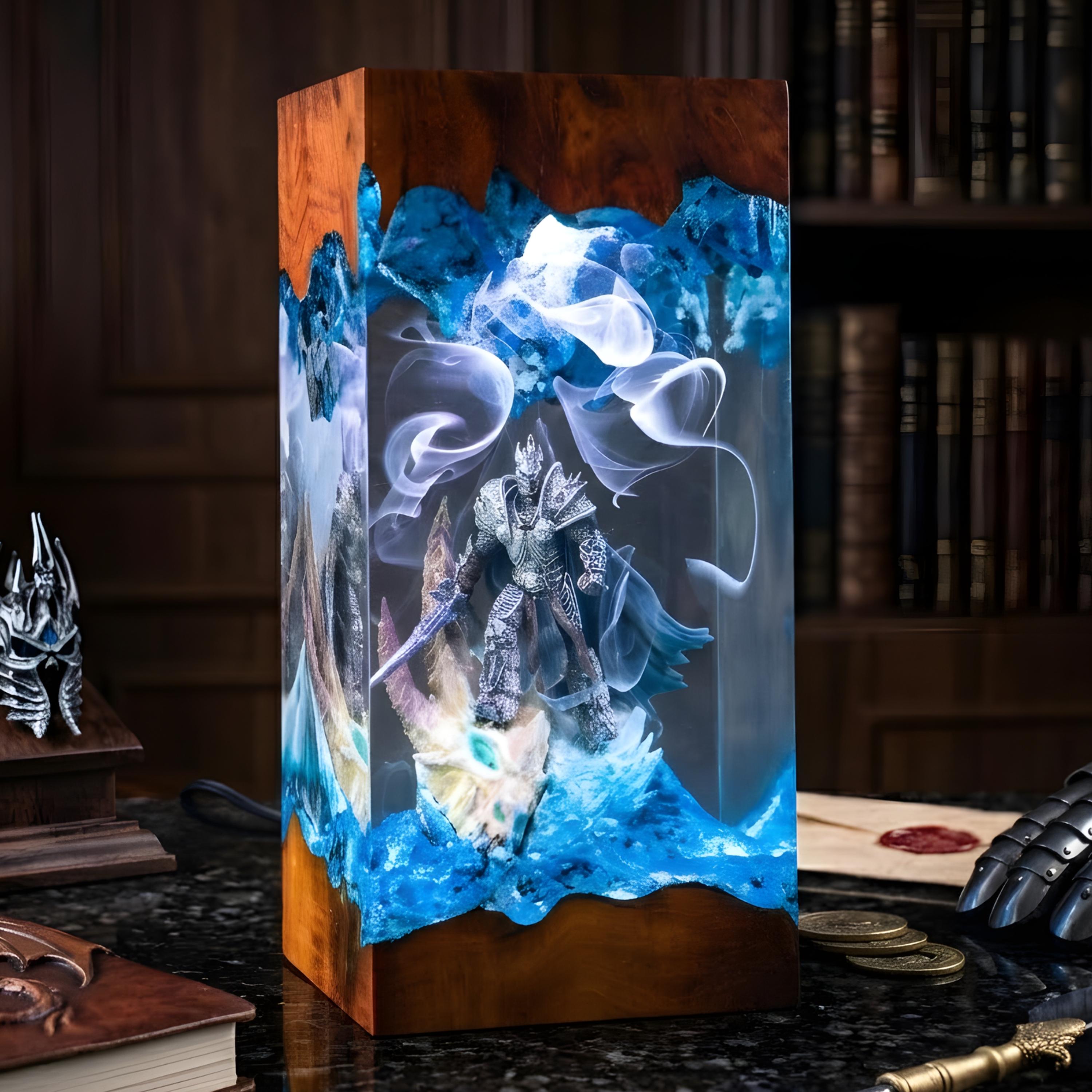 FR0STMOURNE SW0RD resin night light- World of Warcraft  resin lamp, Lich King Arthas, Warcraft Epic Night Light