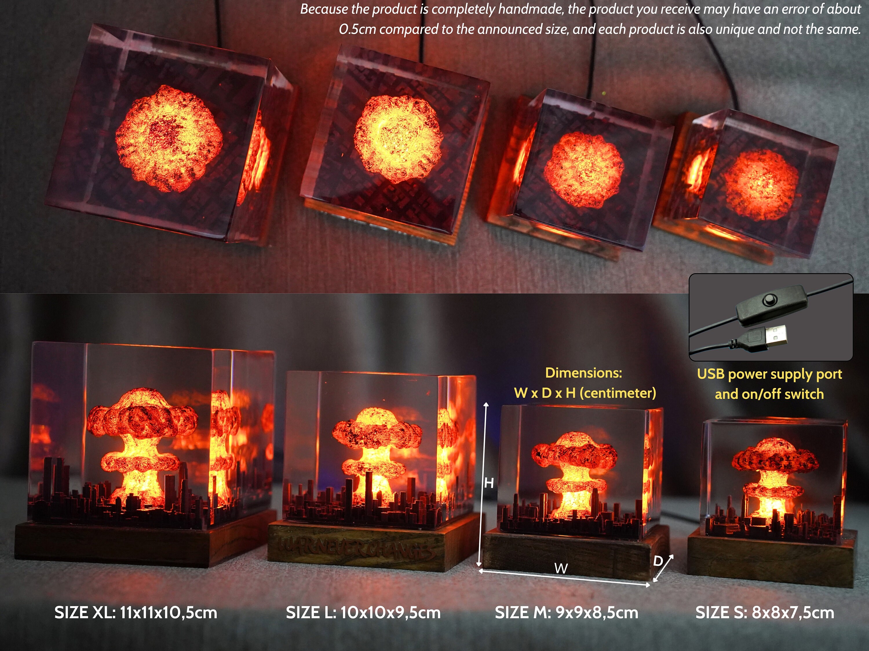 il_fullxfull.6014624354_jrpm Explosion Bomb resin lamp, atomic bomb resin night light, nuke lamp fallout, Nuclear Bomb Explosion Storm Cloud Lamp, valentine gift for him
