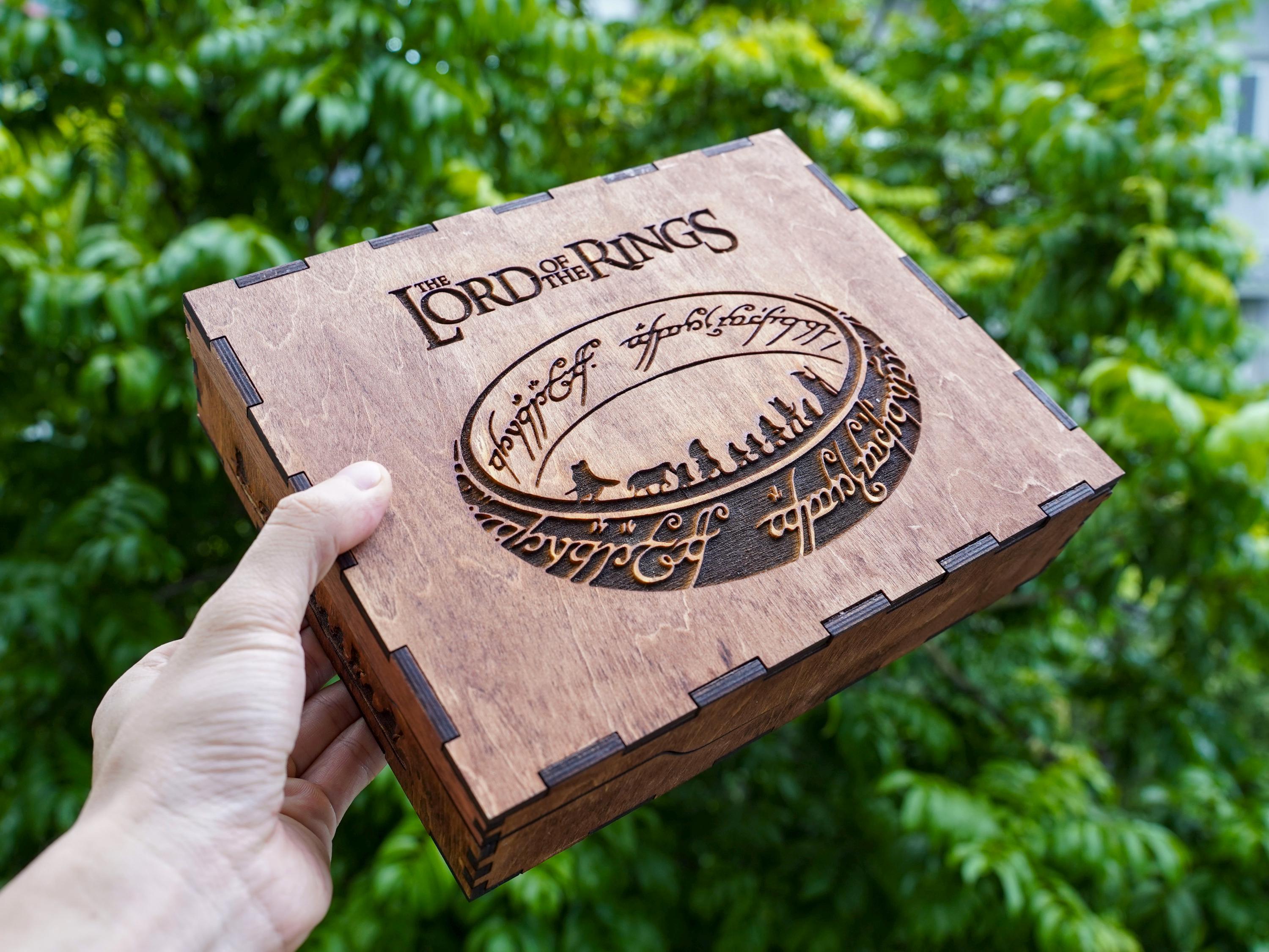 il_fullxfull.6193069378_imn6 Ring OT dark lord wooden box, Personalized Wooden Gift Box, Engraved Wooden Box, Wood Memory Box, halloween gift, christmas gift