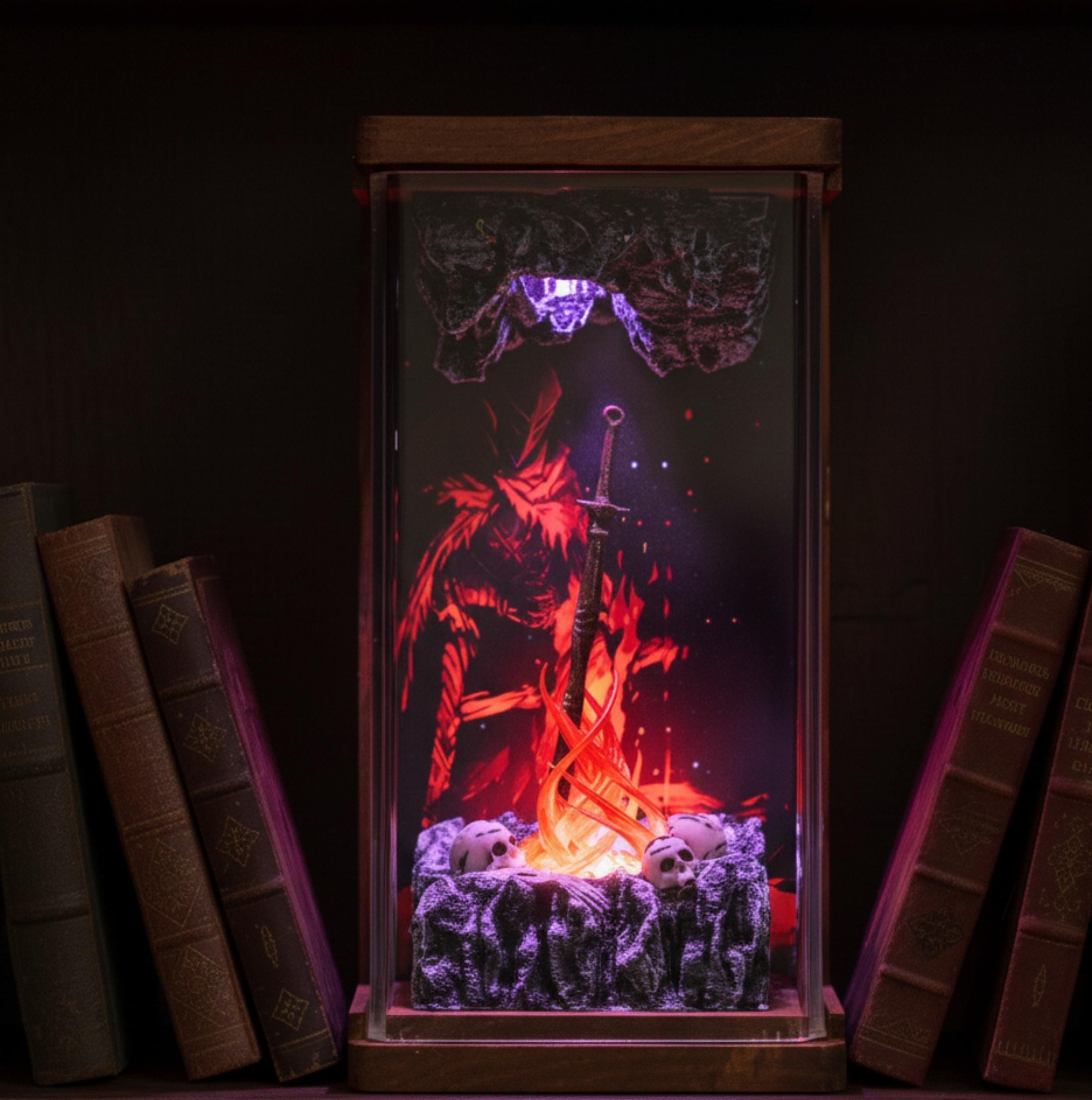 il_fullxfull.7337455469_jl8n Dark Souls Coiled Sword Figurine – Bonfire Sword Replica night light, Fantasy Gaming Collectible Decor, gift for him, Frostmourne Lamp
