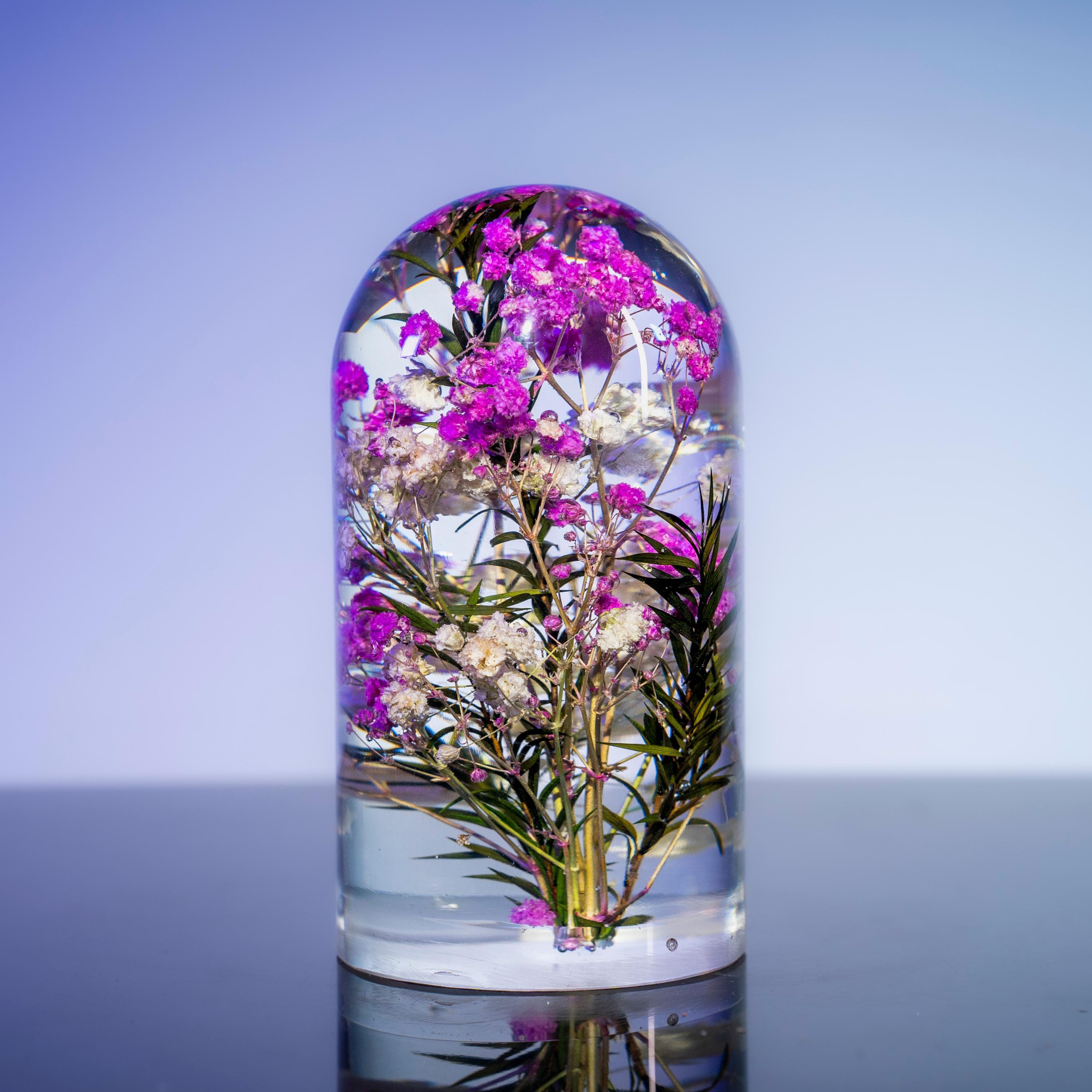Immortal Flower epoxy lamp, Personalized wood engraved lamp, Romantic Flower Dome Lamp, Handmade Epoxy Lamp, Anniversary Gift