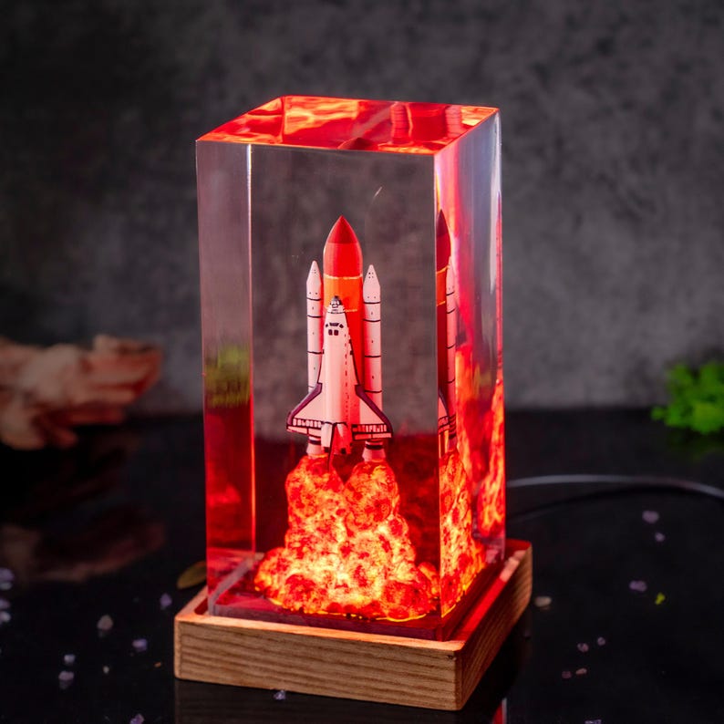 Artemis II Astronaut Moon resin lamp, NASA Space Launch Light, SpaceX Starship Rocket Launch Lamp, Artemis II Space Launch System Rocket image 8