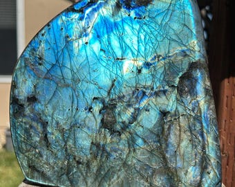 Labradorite Freeform Viewing Stone Multi Blue Vivid Colors 6.78