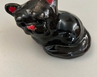 Gatto in ceramica nera