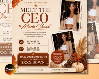 September Booking Flyer | Beauty Business Flyer | Braids & Wig Install Flyer | Canva Nail Tech Marketing Template | Instant Download
