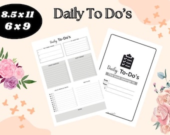 Printable Daily To-Do List Planner: 120 Pages (8.5x11 & 6x9) (Digital Download)