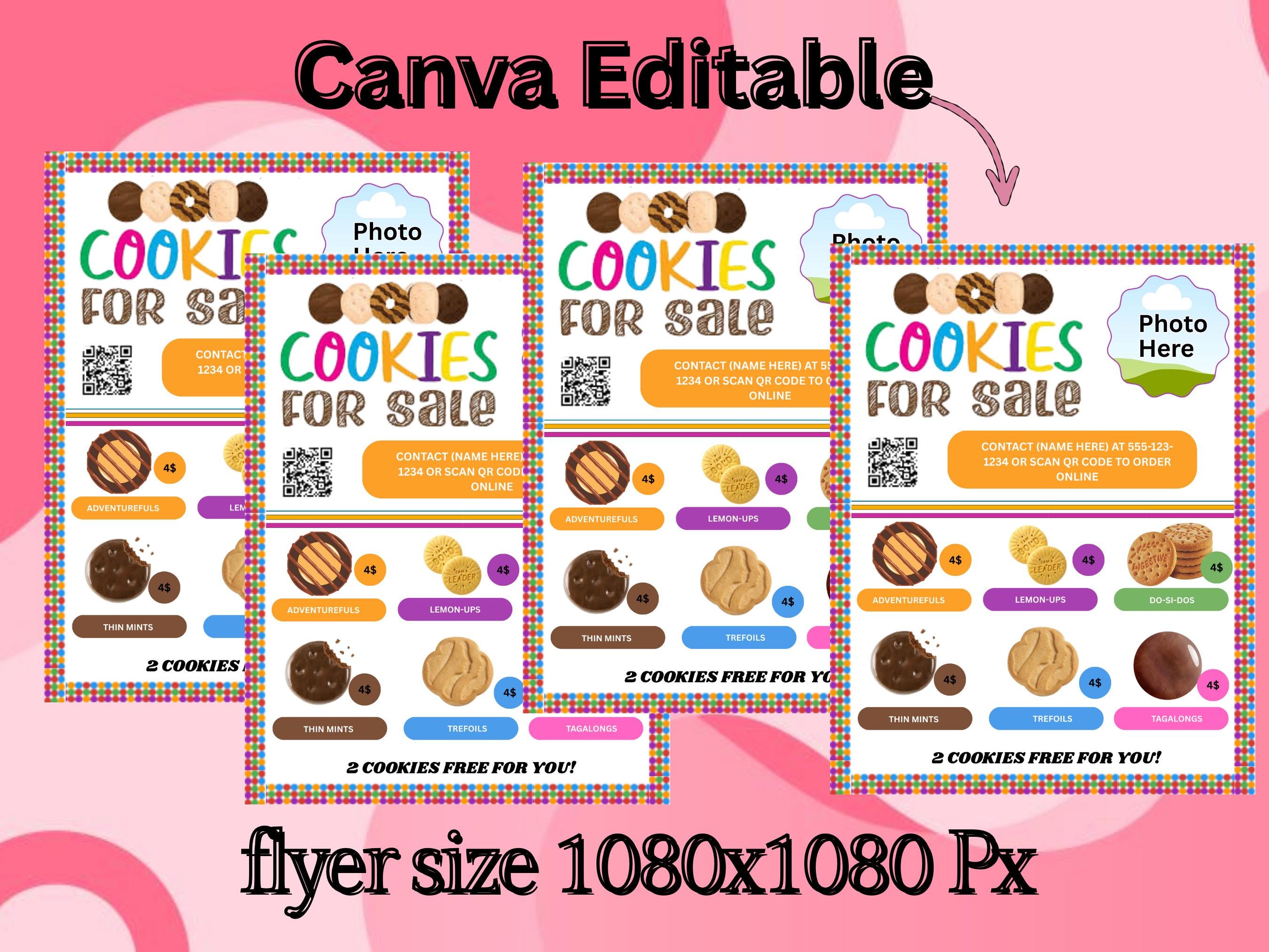 Girl Scout Cookie Flyer | Editable Canva Cookie Sale Flyer | Girl Scout ...