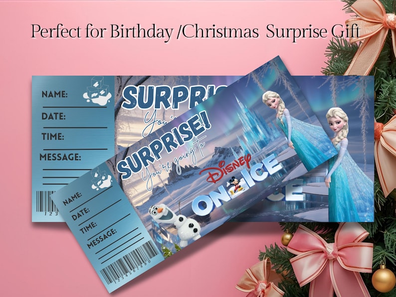 Editable Disney on Ice Show Ticket, Printable Birthday or Christmas