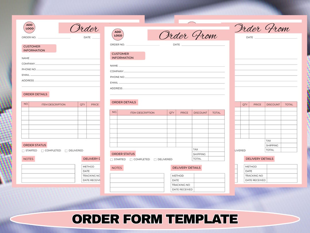 Order Form Template | Editable Canva Small Business Order Form | Bakery ...