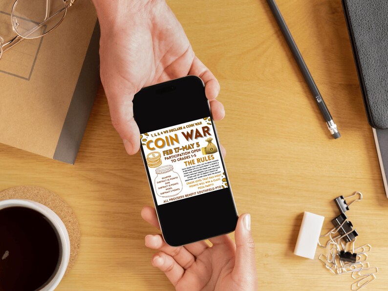 Editable Coin Editable Coin War Flyer Canva Template, School Penny Drive Fundraiser ...