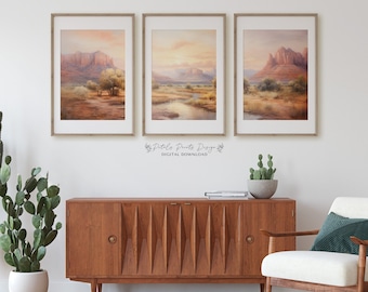 Arizona Desert Print Set: Boho Landscape Wall Art (Digital Download)