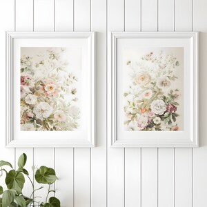 Set of 2 Floral Prints - Floral Instant Art - Printable Art - Line art - Floral Wall Art - Botanical Print - INSTANT DOWNLOAD - Flower Print