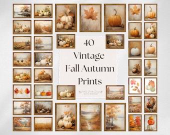 Fall Gallery Wall Art: Vintage Autumn Prints Set (Digital Download)